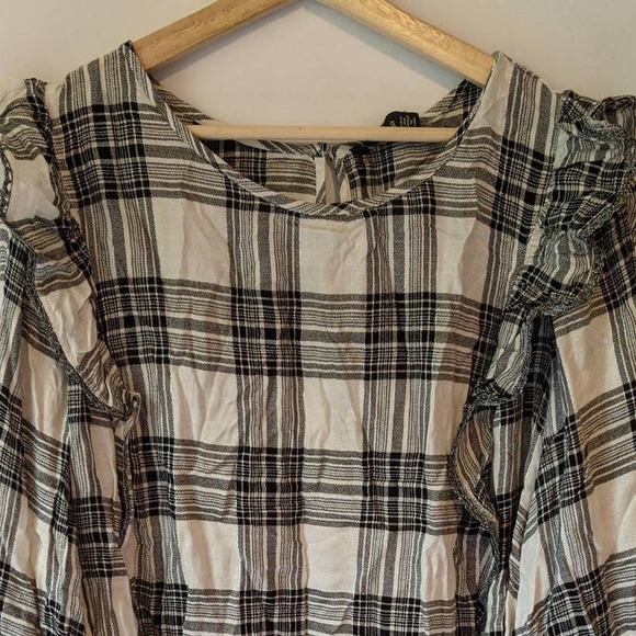 Jessica Simpson Plaid blouse with lace 3XL NWT - Picture 3 of 10